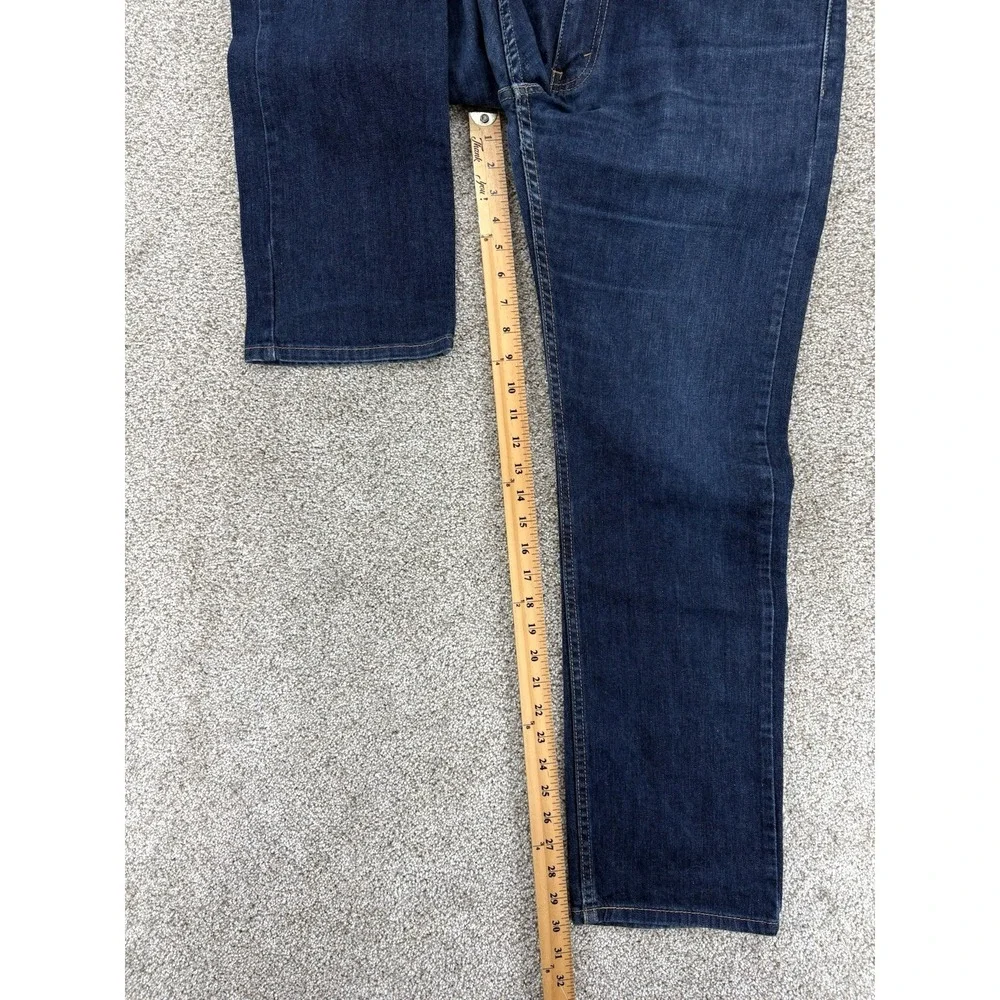 Levis 513 Slim Straight Jeans Mens 32x30 (Fits 34x30) Blue Dark Wash Wallet Fade